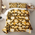 thumbnail image 2 of jejeloiu Sunny Floral Twin Quilt Set For Girls,Vibrant Pattern Twin Coverlet Set,Yellow Black,2pcs, 2 of 7