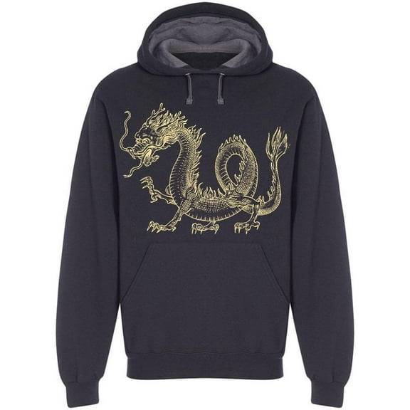 Mythological Golden Dragon Hoodie Men -Image by Shutterstock, Male x-Large
