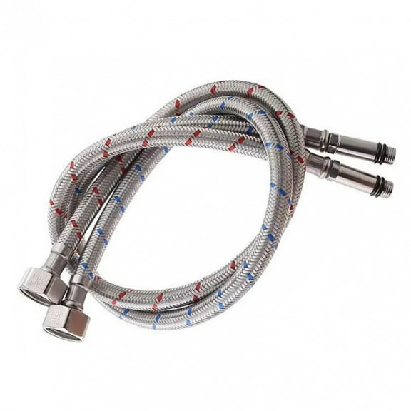 1Pair Single Head Cold and Hot Water Inlet Pipe Stainless Steel Woven Sink Faucet Connector Kitchen Basin Plumbing Hoses