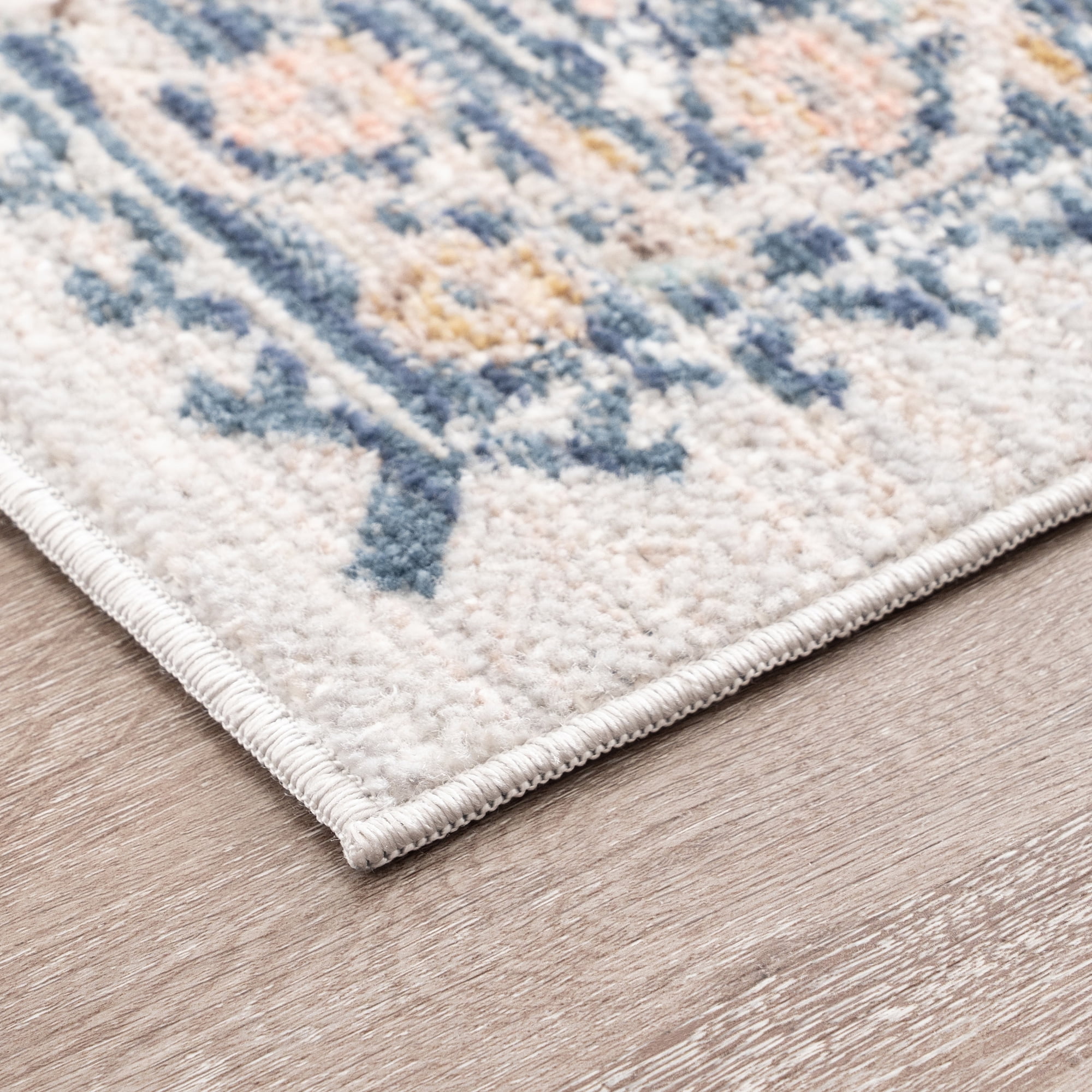 Crestwood Traditional Oriental 2x3 Navy and Aqua Polyester Indoor Area Rug, 2' x 3'