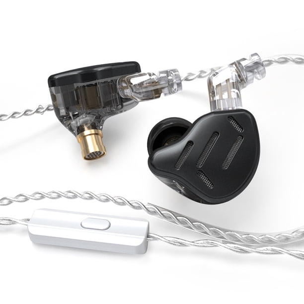 Auriculares intrauditivos KZ ZAX Auriculares deportivos con cable 0,75 mm Auriculares portátiles Cable largo Bajo estéreo Música Manos libres para caminar Correr Negro con micrófono Inevent EL005375-04B