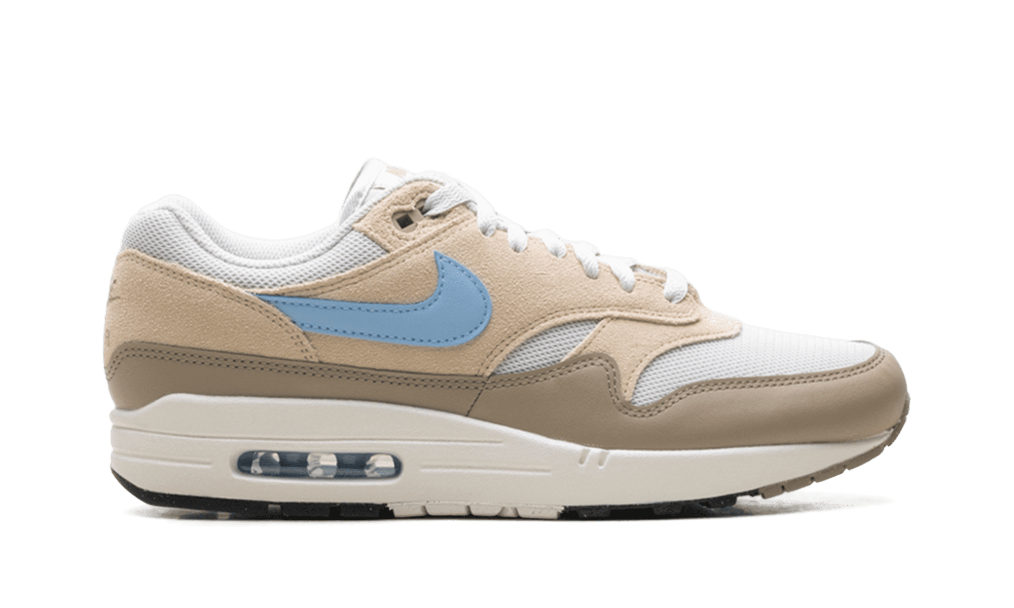 NIKE MENS Air Max 1 Essential "Light Bone Psychic Blue" FZ5808 009 from Stadium Goods