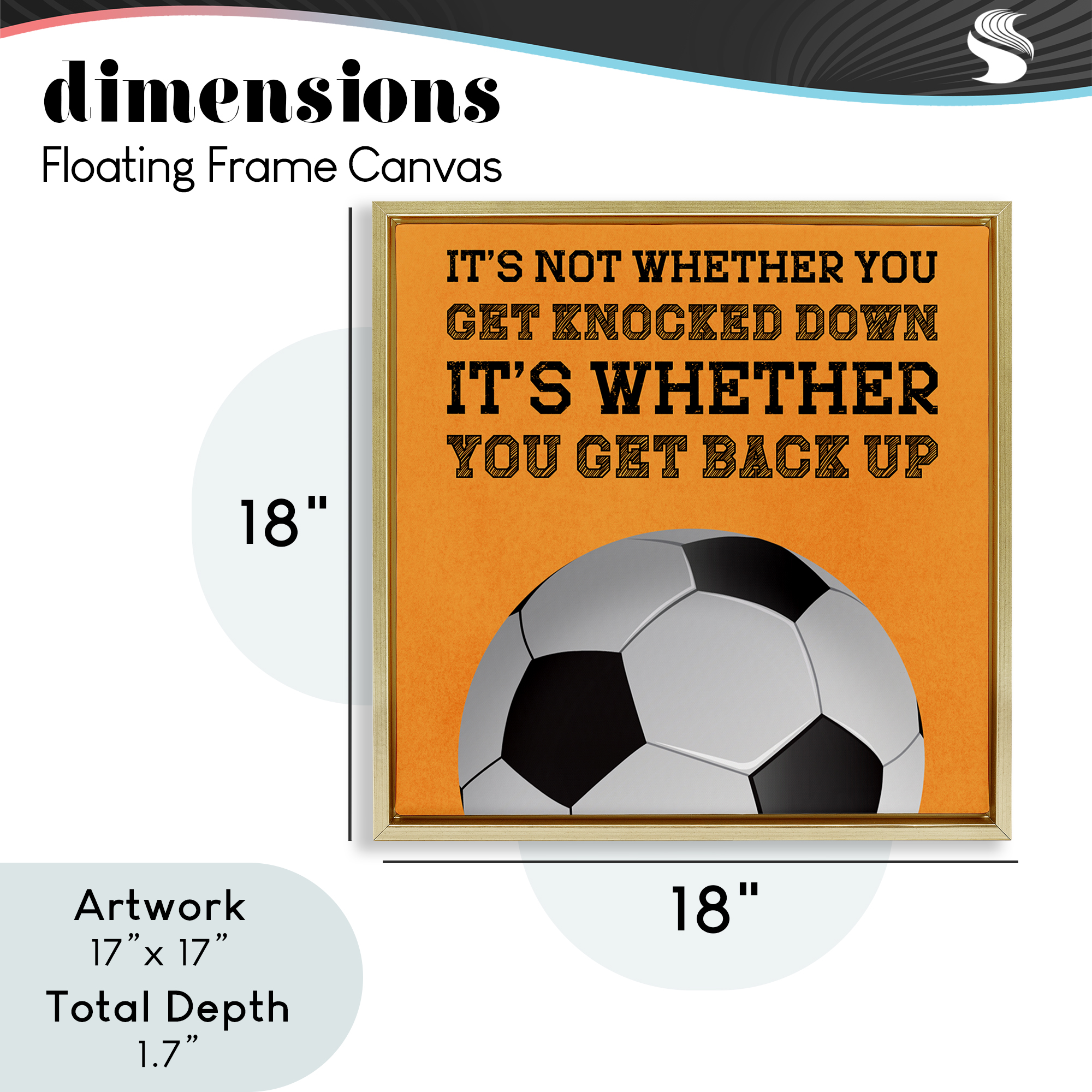 Whether You Get Back Up Gold Framed Floater Canvas Wall Art, design by Marcus Prime