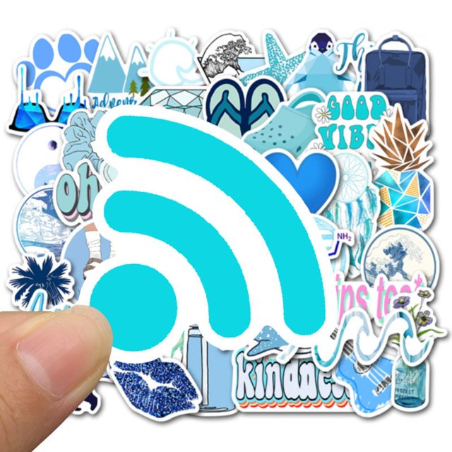 Cartoon Blue VSCO Stickers For Chidren Toy Waterproof Sticker to DIY Suitcase Laptop Bicycle Luggage Helmet Car Decals heqiyong LED