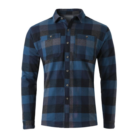 Hat and Beyond Mens Checkered Long Sleeve Button Down Urban Fashion Flannel Shirt