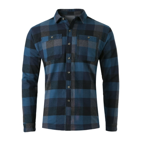 Hat and Beyond Mens Checkered Long Sleeve Button Down Urban Fashion Flannel Shirt