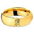 thumbnail image 2 of Boyfriend Gift Tungsten Ring Gamer Gold Jewlery Engagement Gifts for Couple New Name Mom, 2 of 7