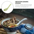 thumbnail image 3 of EeaseCA 8pcs Imitation Ceramic Long Handle Spoons Hook Style Soup Spoon Tableware Anti-slip Porridge Spoon Kitchen Utensil for Home Kitchen (Green), 3 of 8