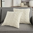 thumbnail image 2 of Life Styles Cotton Knitted 2Pack 18" x 18" set of 2 White Indoor Throw Pillow, 2 of 5