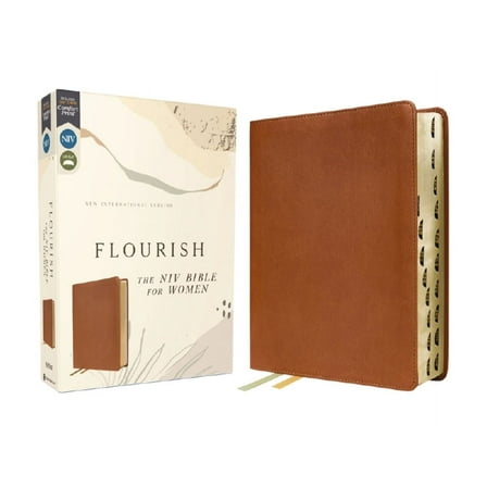 Flourish: The NIV Bible for Women, Leathersoft, Brown, Thumb Indexed, Comfort Print, (Hardcover)