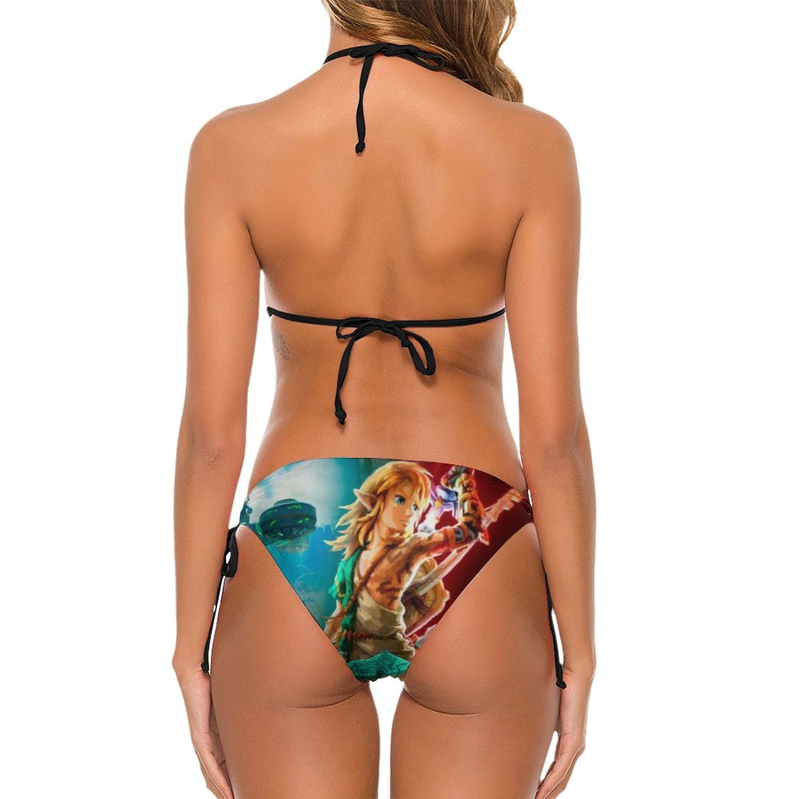 The Legend of Zelda Tears of The Kingdom Game Women Bikini Set Sexy Two  Pieces Halter String Swimsuit Triangle Briefs Tie Side Bottom - Walmart.com
