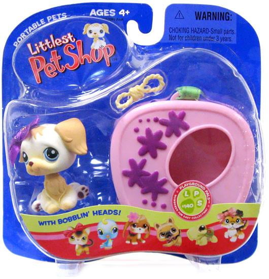 Littlest Pet Shop Golden Retriever Figure with Carrier