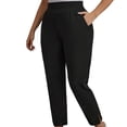 thumbnail image 2 of Women's Wide Leg Sweatpants Women's Wide Leg Pants Track Pants Women Baggy Pants Women's Fashionable Solid Color Plus Size Casual Loose High Waisted Pants Black 4XL, 2 of 6