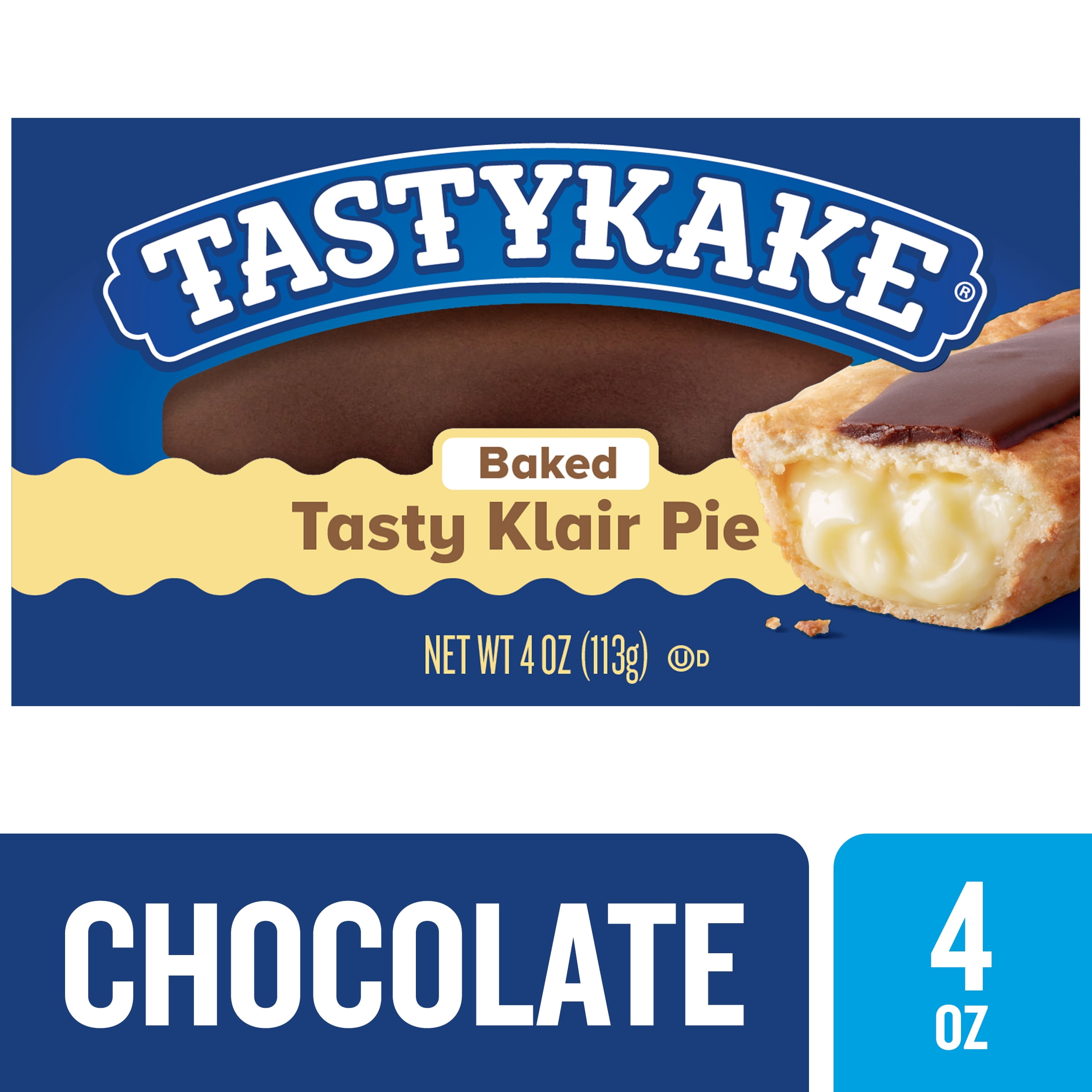 Tastykake Baked Tasty Klair, Chocolate Iced Pie, 4 ounces