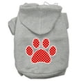 thumbnail image 4 of Pet Dog  Cat Hoodie Screen Printed, "Red Swiss Dots Paw", 4 of 10