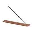thumbnail image 3 of Wooden Incense Holder for Sticks with Inlays of Brass PEACE SIGN 10 inches Long, 3 of 6