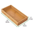 thumbnail image 3 of mDesign Stackable 12" Long Office Bamboo Drawer Organizer - 2 Pack, Natural Wood, 3 of 8