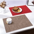 thumbnail image 5 of Cloth Placemats,Fabric Mat,Cotton Linen Blend Machine Washable Double Layered Durable Place Mats Heat Resistant Placemats Wrinkle Free Thick Fabric Dining Table Mats(Apricot), 5 of 7