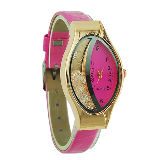 Elegant Semilunar Dial Women's Watch with Sand Colored Strap and Fine Ellipse Design for Small Wrist