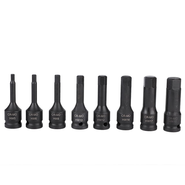 Juego De Llaves Hexagonales Allen Con Punta Hexagonal De 1/2 Pulgada, 8 Unidades, Juego De Puntas Hexagonales Con Caja De Plástico Para Trinquete, Pistola De Impacto, Barra De