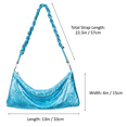 thumbnail image 4 of HDE Women's Metallic Mesh Evening Bag Braid Knotted Shoulder Purse Blue, 4 of 6