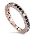 thumbnail image 1 of 14k Pink Rose Gold 7/8ct Black White Diamond Wedding Ring, 1 of 3