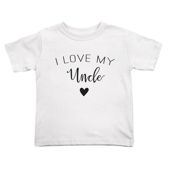 I Love My Uncle Cute Toddler Tshirts for Boys Girls (White, 3T)