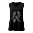 thumbnail image 4 of Moda mujer damas cuello en V suelta Tops Casual camiseta sin mangas blusa chaleco Pompotops  lopia998470, 4 of 5