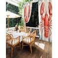 thumbnail image 5 of nqOlkjepod Outdoor Curtains for Patio Waterproof, Lobster Coastal Outdoor Privacy Panels Grommet, Summer Beach Coral Shell Nautical Red Blue Blackout Outside Curtains for Porch 54"x108", 1 Panel, 5 of 8