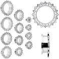 thumbnail image 3 of Body Candy Womens 2Pc Steel Clear Lotus Flower 11/16" Double Flare Screw Fit Tunnel Plug Ear Plug Gauges Set, 3 of 3