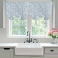 thumbnail image 4 of Gray Blue Dandelion Tie Up Curtains 45 Inches Long, Kitchen Window Curtains Over Sink, Spring Flowers Modern Minimalist Small Window Curtains Shade Balloon Curtains Valances for Bedroom/Cafe 34"x45", 4 of 8