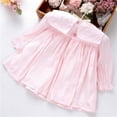 thumbnail image 2 of Baby Girls Pink Long-Sleeve Smocked Dress, 2 of 2