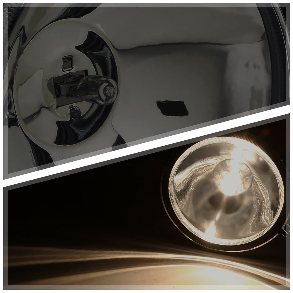 DNA Motoring 6" Round Chrome Stone Guard Smoked Fog Light Pair off-Road Super 4X4 Work Lamp w/Wiring+Switch