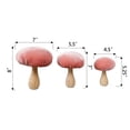 thumbnail image 2 of Set of 3 Velvet Mushroom on Wood Stem L,M,S, 2 of 3