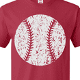 thumbnail image 4 of Inktastic Distressed Baseball in White T-Shirt, 4 of 5
