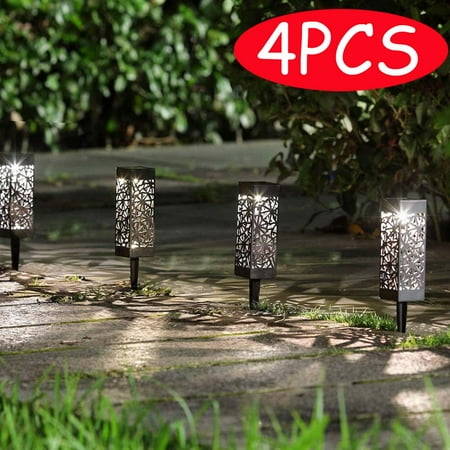 

Ledander 4PCS Led Solar Lawn Light Outdoor Waterproof Park Landscape Hollowed Garden Lights Halloween Christmas Garden Decoration