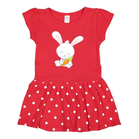 

Inktastic Cute Easter Bunny Holding Carrot Gift Baby Girl Dress