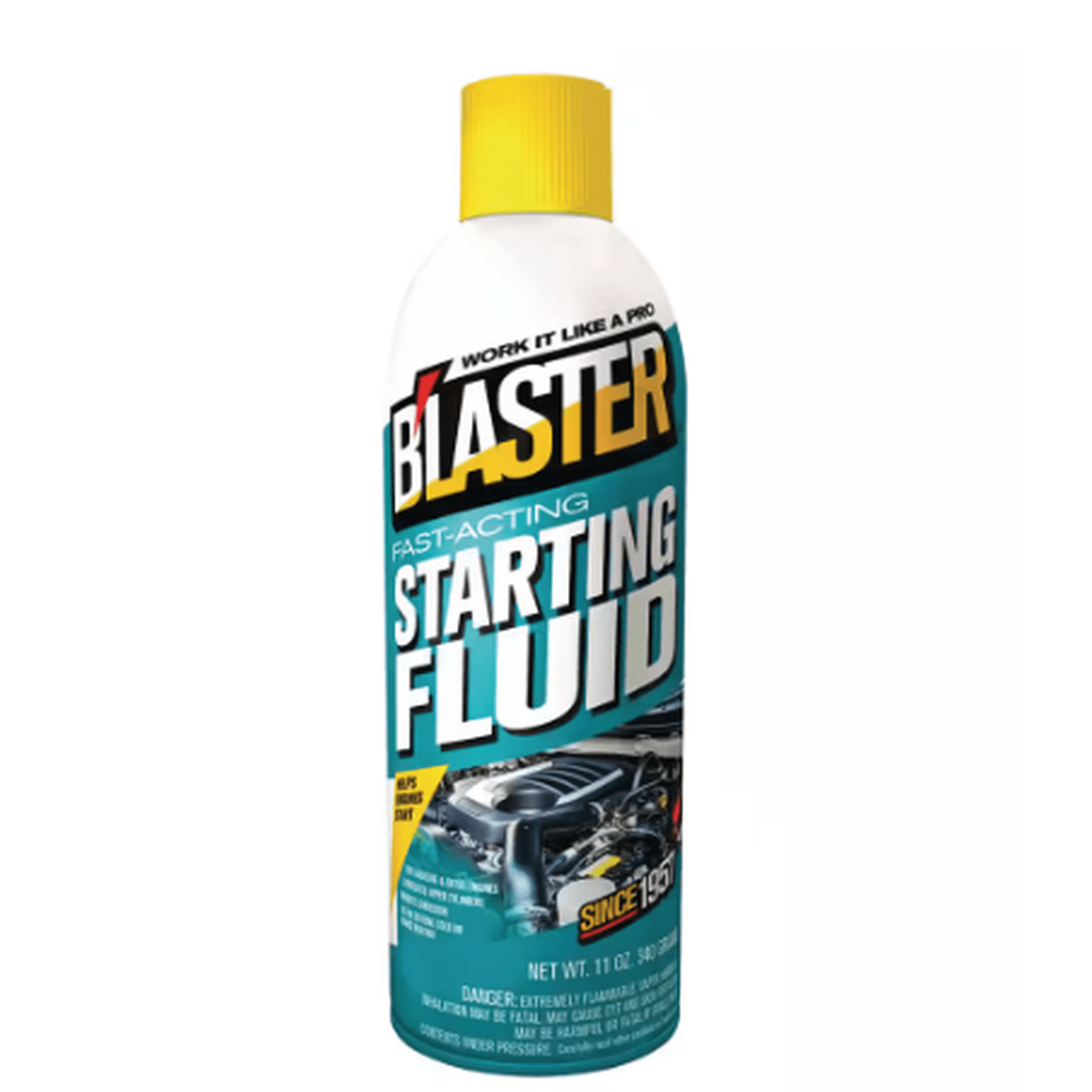 B’laster Fast-Acting Starting Fluid Spray, 11 oz — Starts Gas & Diesel Engines in Extreme Cold, Lubricates Upper Cylinders | Cars, Trucks, & Small Engines