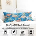 thumbnail image 3 of Long Body Pillow Cover - Soft & Breathable, Hidden Zipper, 20"x54", Tropical Flamingo & Floral Print - Perfect Gift for Beach Lovers, Side Sleepers, Summer Home Decor, 3 of 7