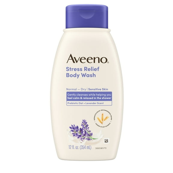 Aveeno Stress Relief Body Wash, Calming Lavender Scent, 12 fl. oz