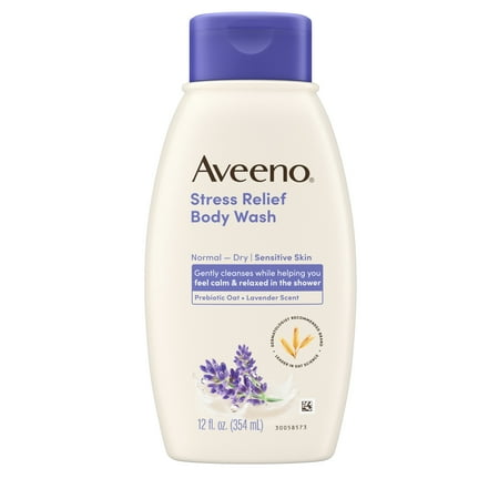 Aveeno Stress Relief Body Wash  Calming Lavender Scent  12 fl. oz
