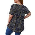 thumbnail image 4 of GingDin Women's Plus Size Tops Henley V Neck Button T Shirt Floral Casual Blouse m-4xl, 4 of 11