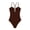Brown, variant on One-Piece Swimsuit for Women Tummy Control Ruched Suit Cutout U Wire Swim Suits Wine Red M