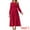 Red, variant on DARING DIVA Frilled Crewneck Long Sleeve Midi Fall Dress M Red