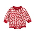thumbnail image 1 of Toddler Baby Boy Girls Valentine's Day Jumpsuit Heart Print Long Sleeve Cute Romper Playsuit,0-12M, 1 of 6