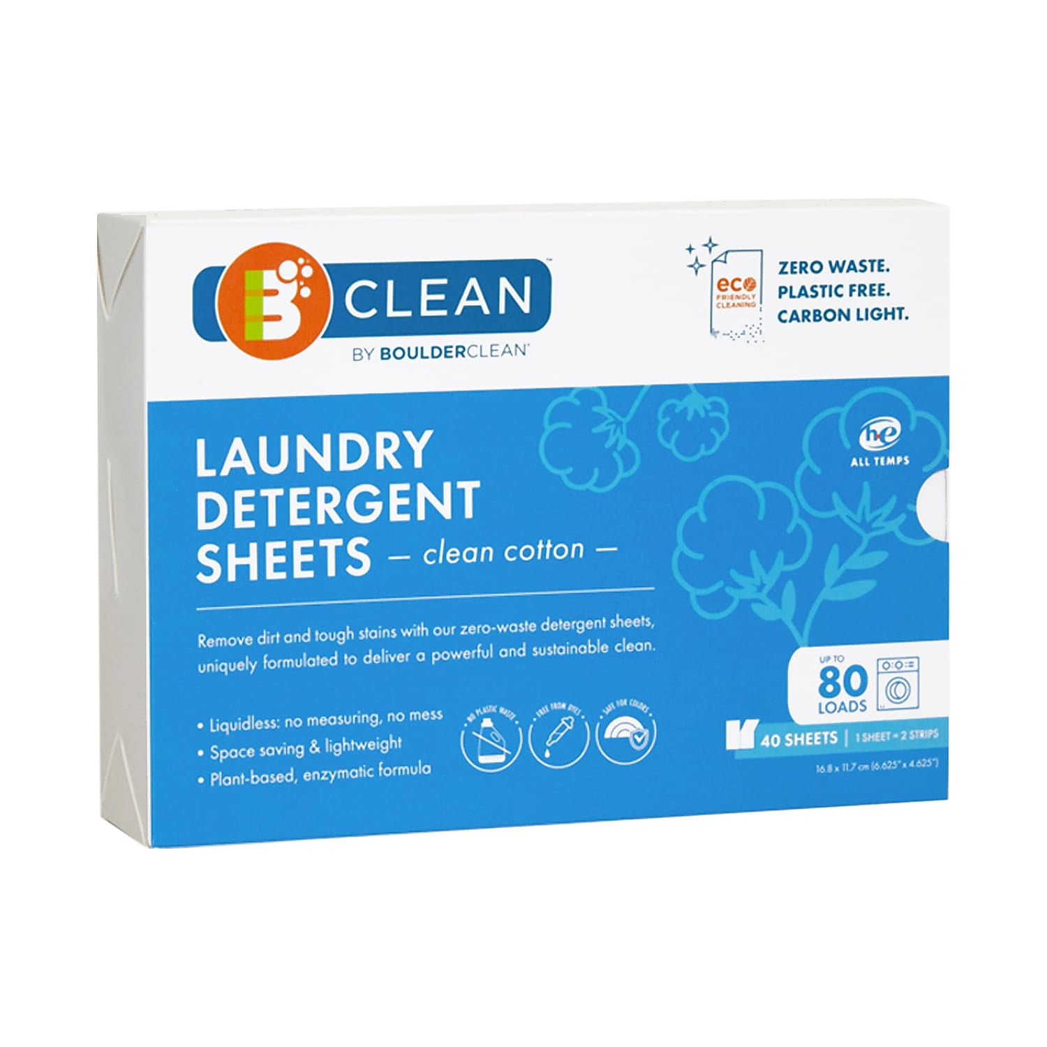 Boulder Clean Laundry Detergent Sheets Clean Cotton 40/Pack BCL607490EA