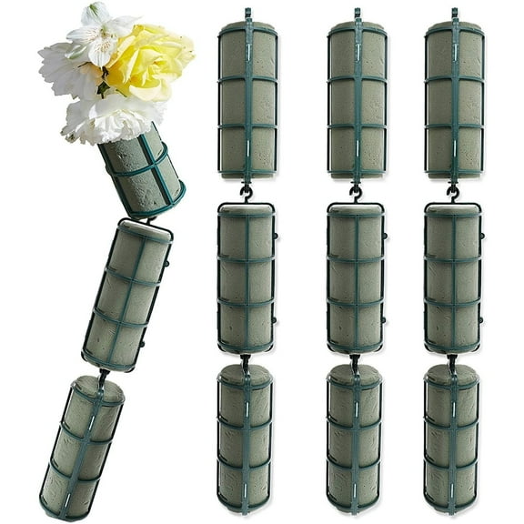 Bright Creations 12-Piece Floral Wet Foam Garland for Fresh Flowers, 2 x 5 Inches Each