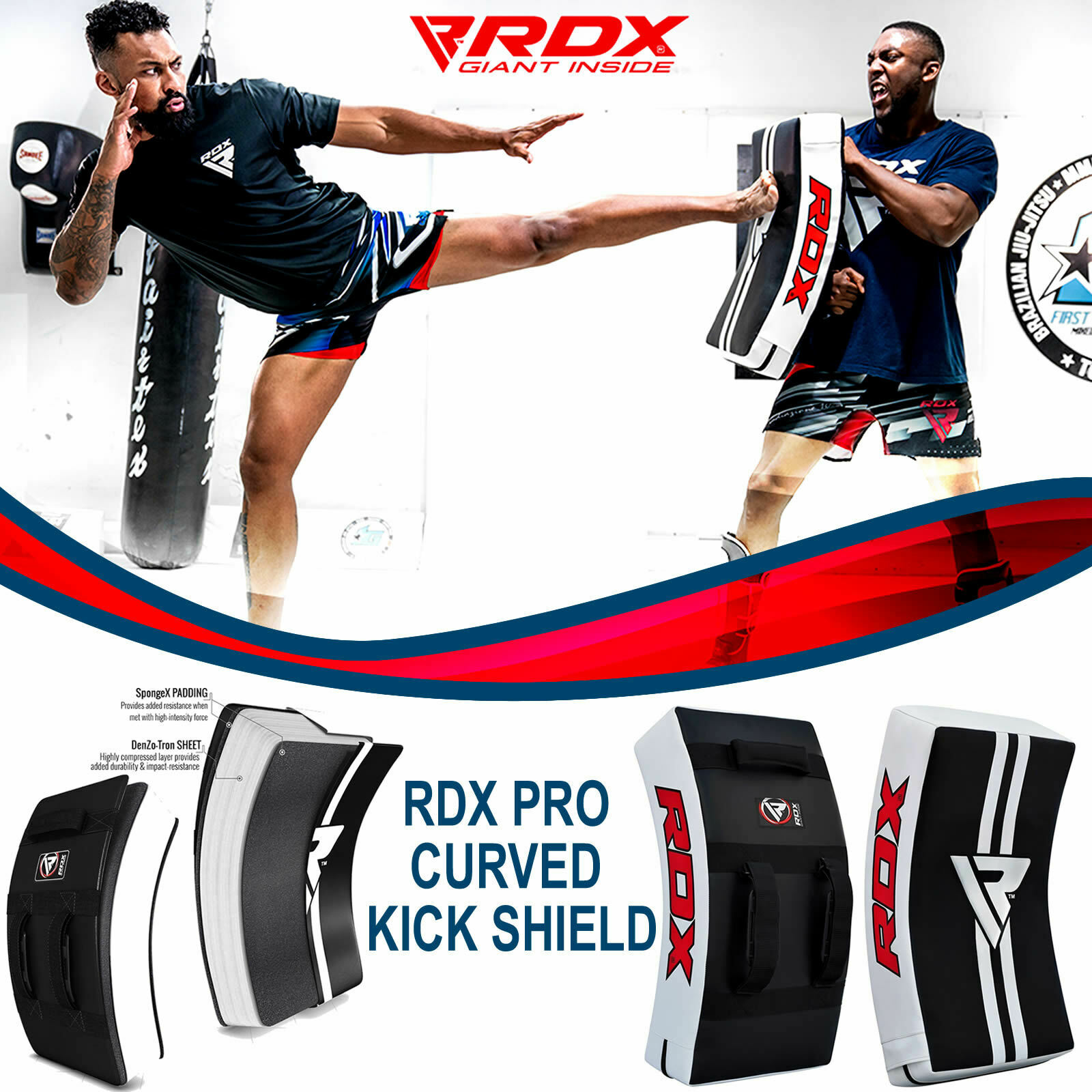 Boxing Kick Shield Strike Curved Arm Pad MMA Focus Muay Thai Punch Bag