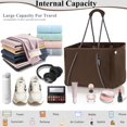 thumbnail image 4 of Bolsa de Playa Tote QOGiR Neopreno Marrón Extra Grande con Bolsillo Interior, 4 of 8