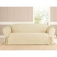 thumbnail image 2 of Linen Store Microsuede Slipcover Furniture Protector Cover, Perfect for Pets, Beige, Sofa, 2 of 5